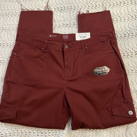 a.n.a Denim - a.n.a. Women's Burgundy Jeans - sz 16 Skinny NWT